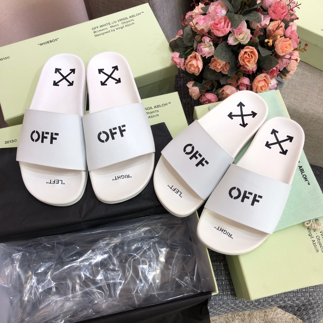 Off White Printed Pool Slider - DopestKickz