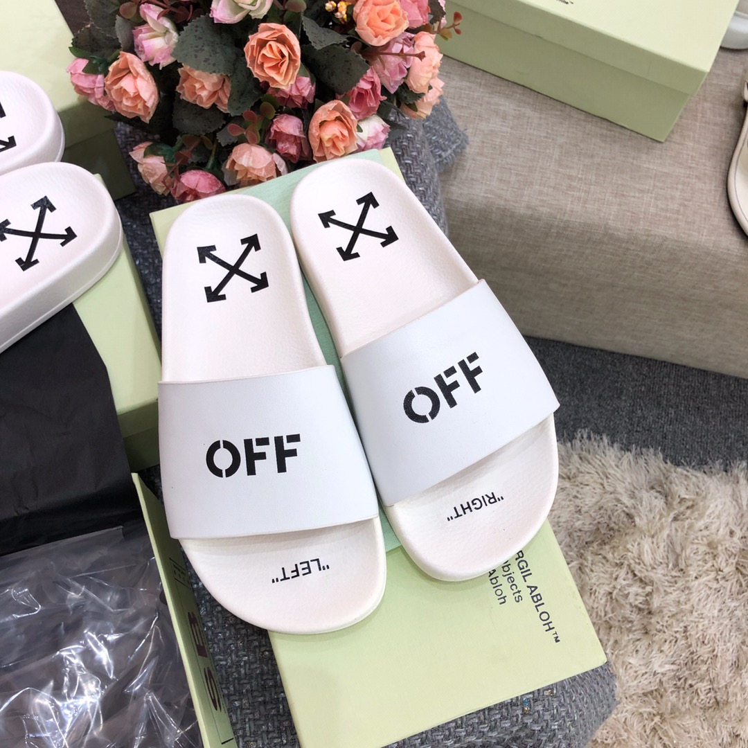 Off White Printed Pool Slider - DopestKickz