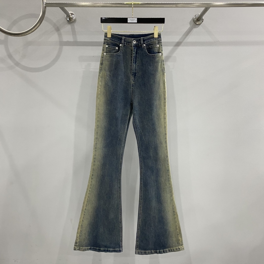 Rick Owens Drkshdw Blue Bolan Bootcut Jeans - DopestKickz