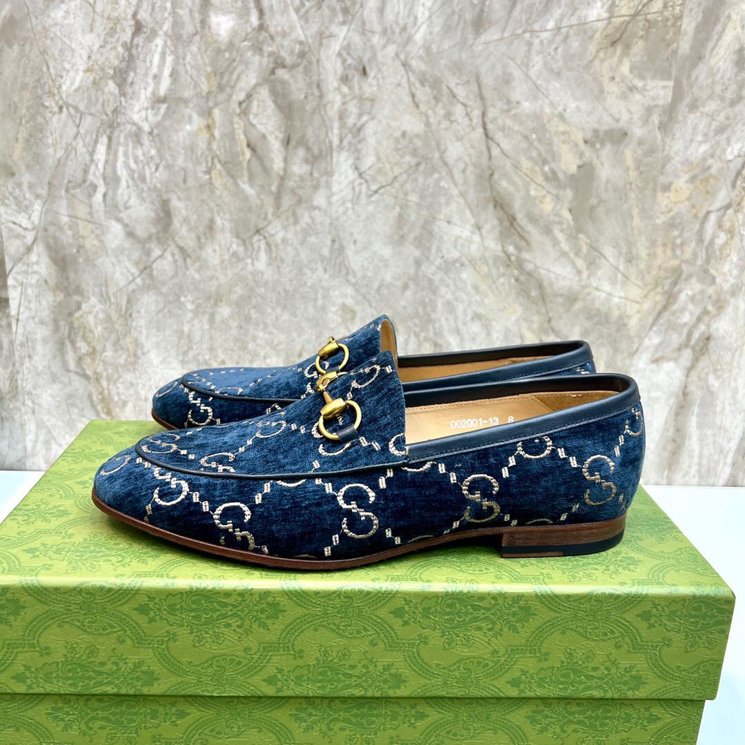 Gucci Men's Gucci Jordaan GG Velvet Loafer(Upon Uk Size) - DopestKickz
