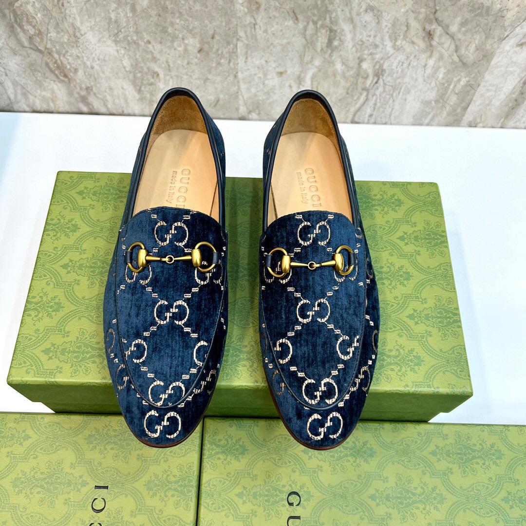 Gucci Men's Gucci Jordaan GG Velvet Loafer(Upon Uk Size) - DopestKickz