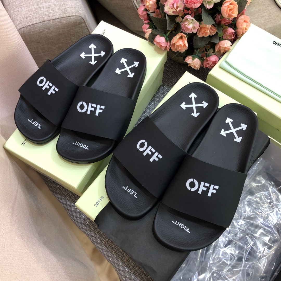 Off White Printed Pool Slider - DopestKickz