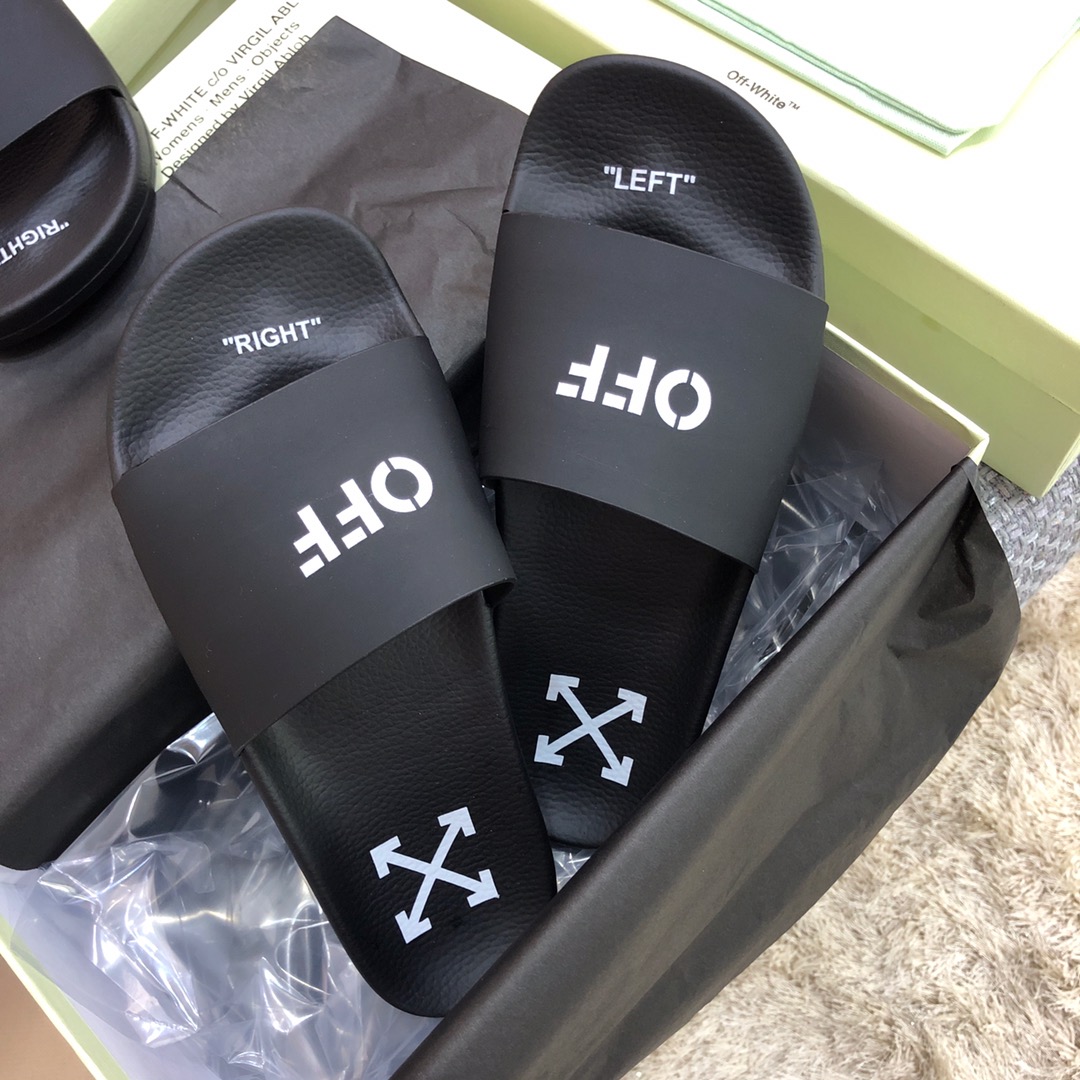 Off White Printed Pool Slider - DopestKickz
