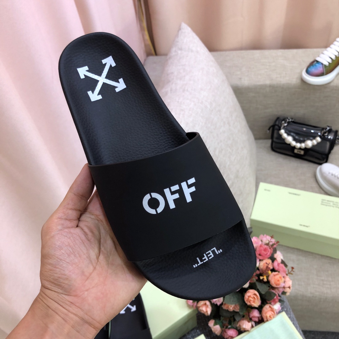 Off White Printed Pool Slider - DopestKickz