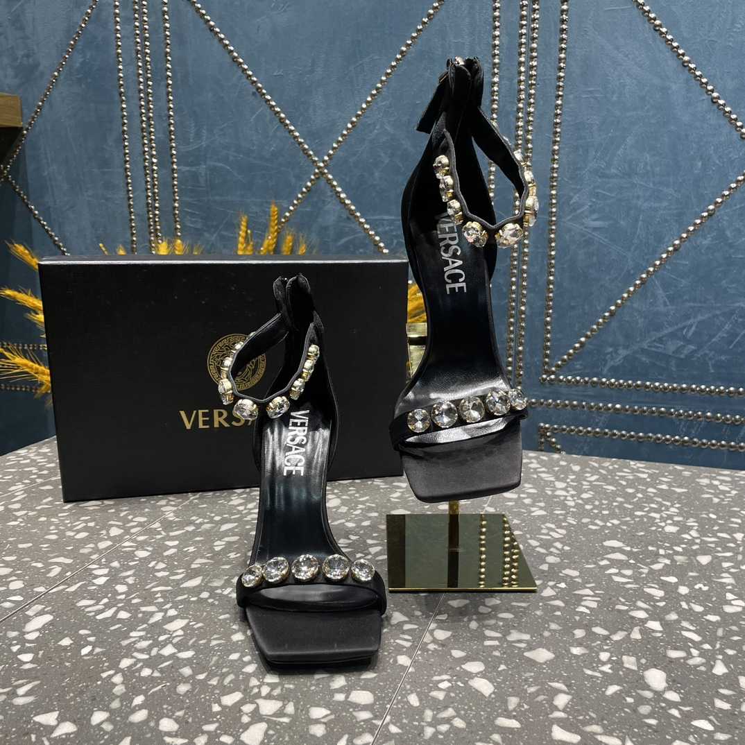 Versace Crystal Satin Sandals - DopestKickz