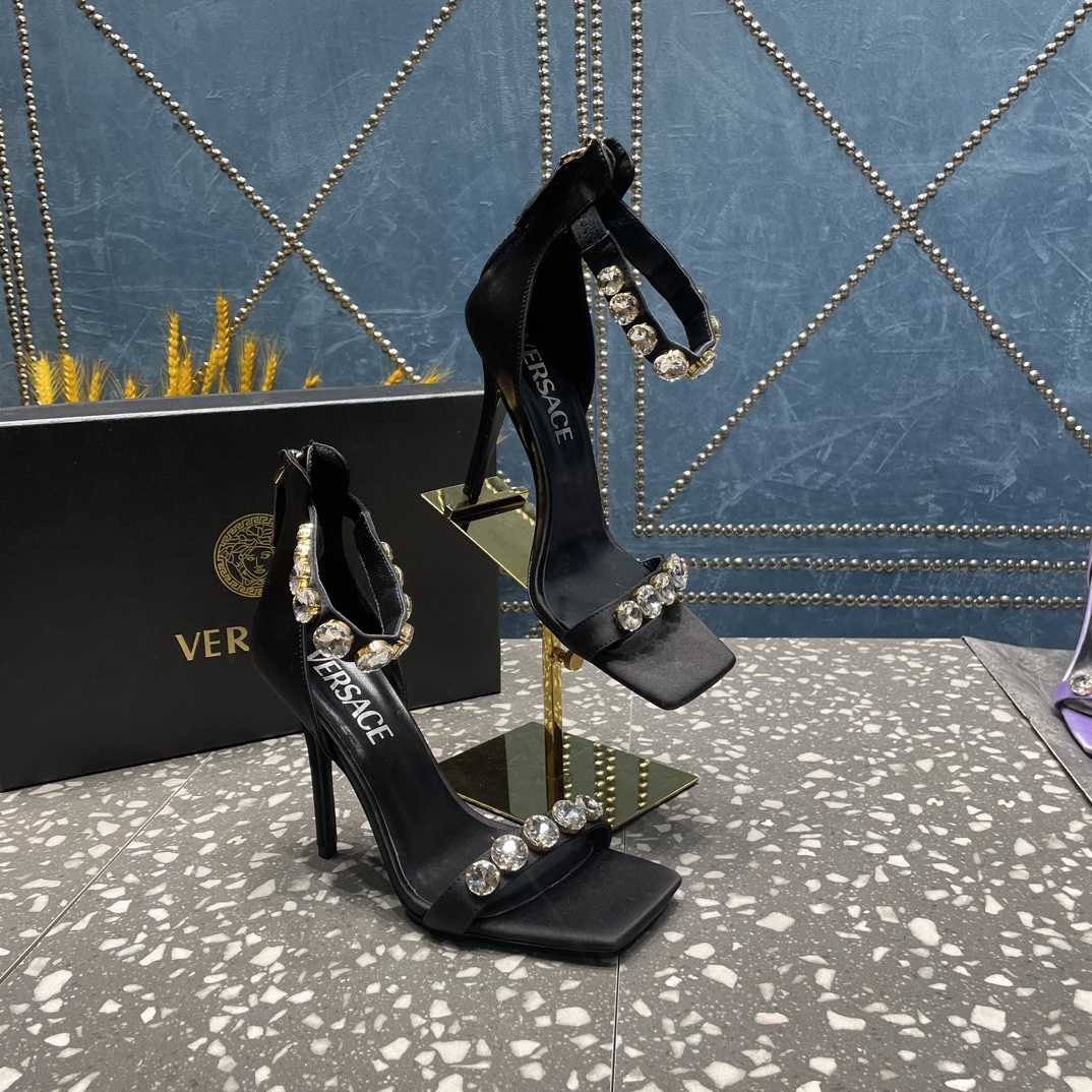 Versace Crystal Satin Sandals - DopestKickz