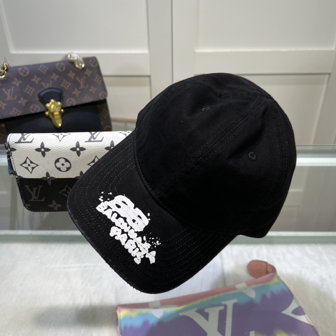 Balenciaga Hand Drawn BB Icon Cap In Black - DopestKickz