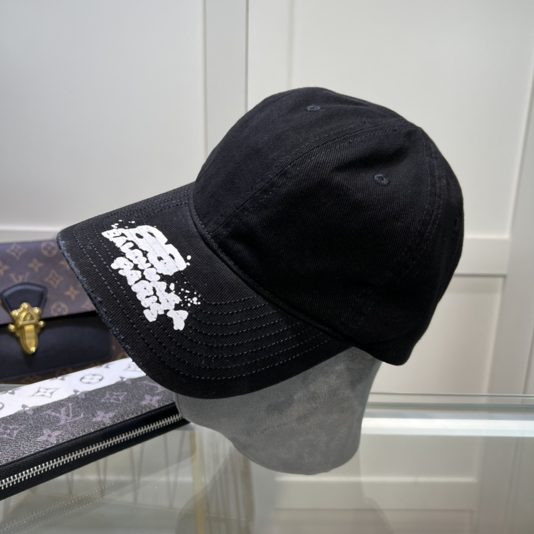 Balenciaga Hand Drawn BB Icon Cap In Black - DopestKickz