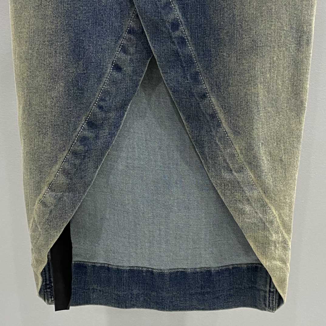 Rick Owens Drkshdw Blue Pillar Denim Maxi Skirt - DopestKickz
