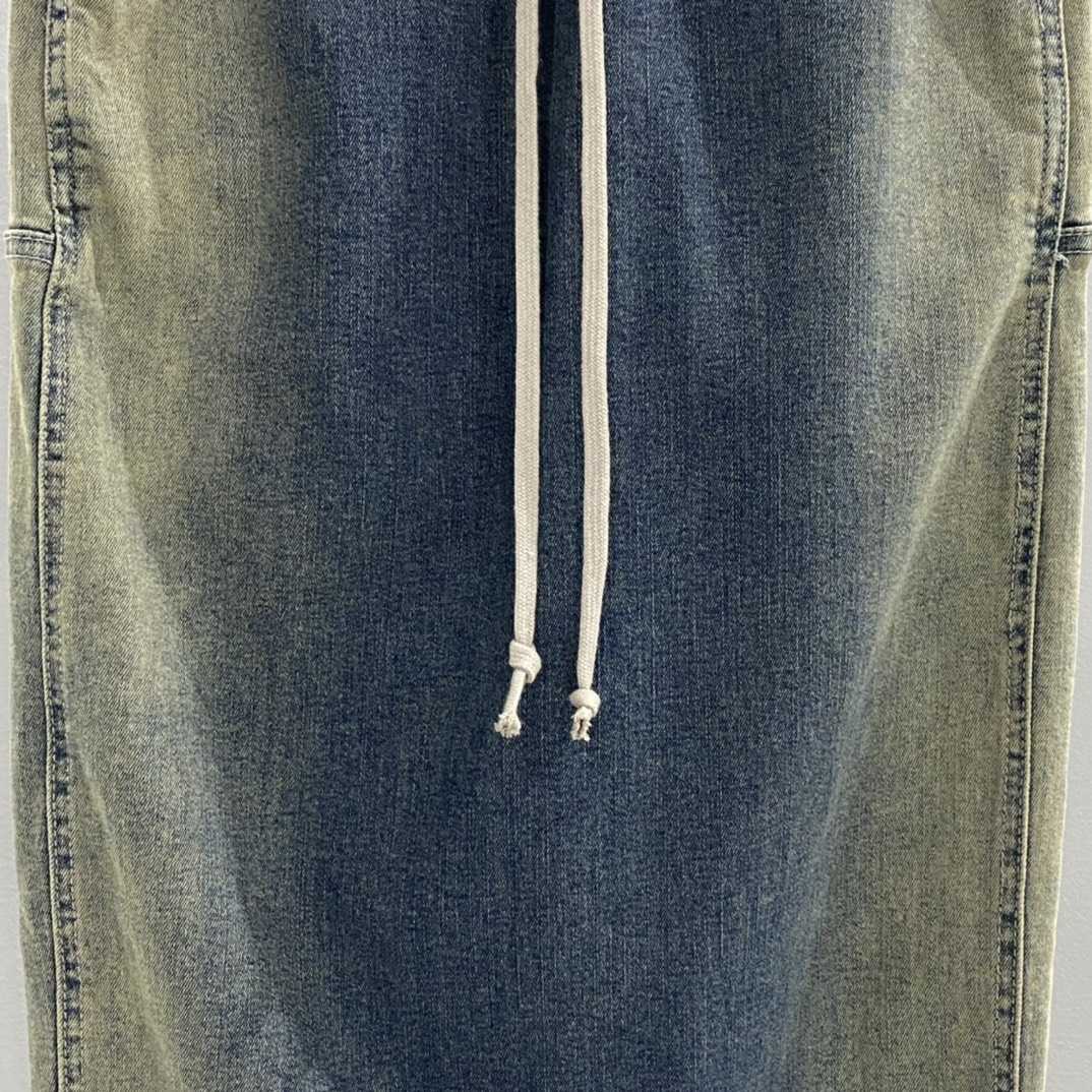 Rick Owens Drkshdw Blue Pillar Denim Maxi Skirt - DopestKickz