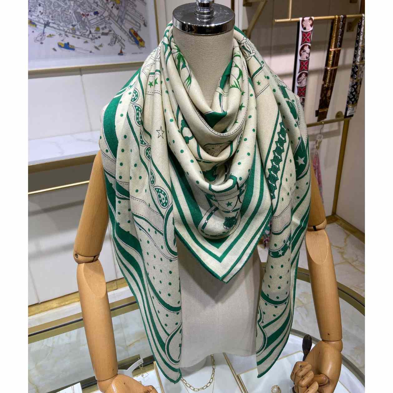 Hermes La Promenade Du Matin Bandana Shawl 140 - DopestKickz