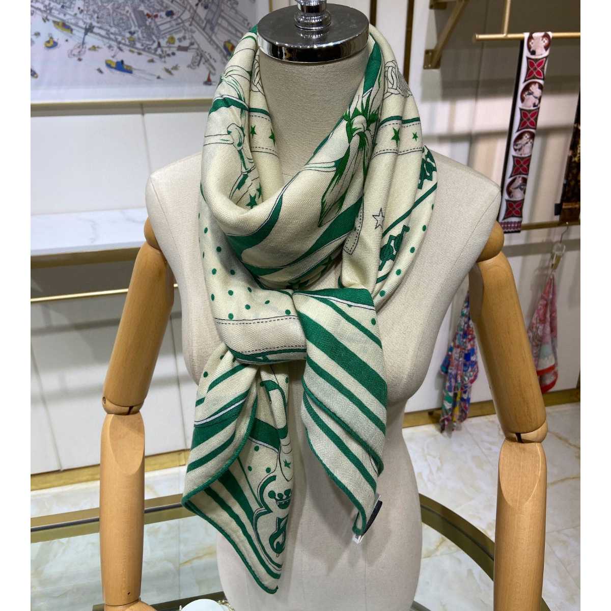 Hermes La Promenade Du Matin Bandana Shawl 140 - DopestKickz