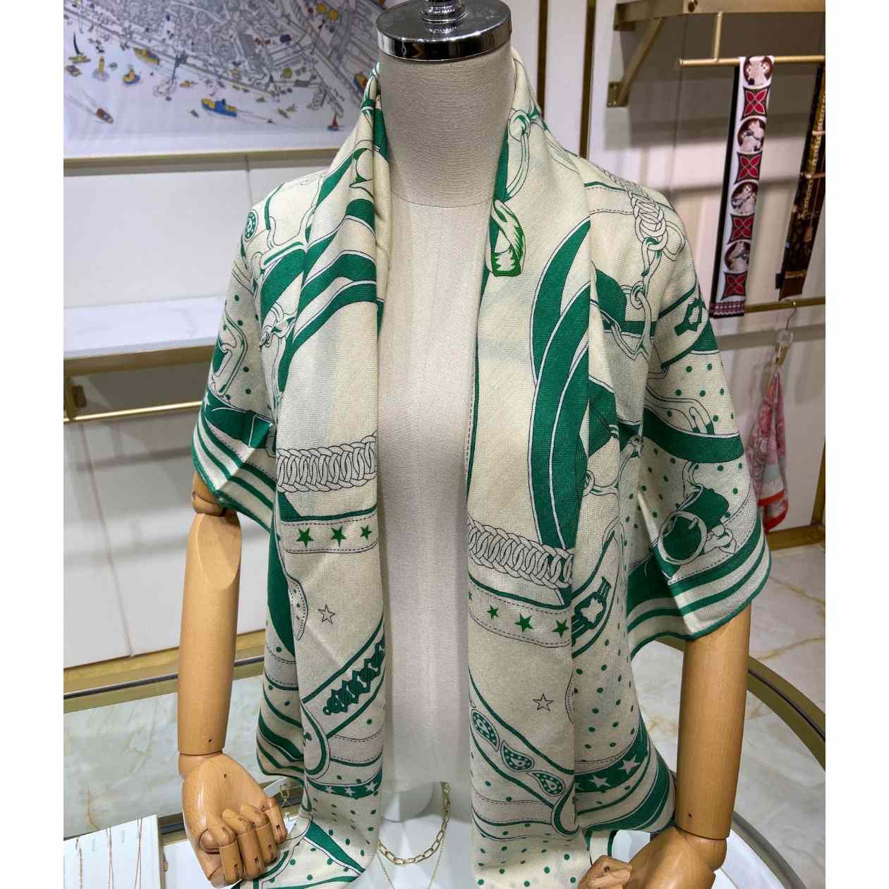 Hermes La Promenade Du Matin Bandana Shawl 140 - DopestKickz