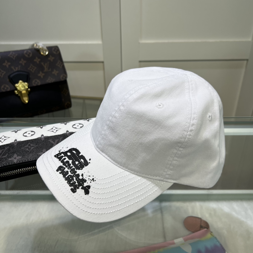 Balenciaga Hand Drawn BB Icon Cap In White - DopestKickz
