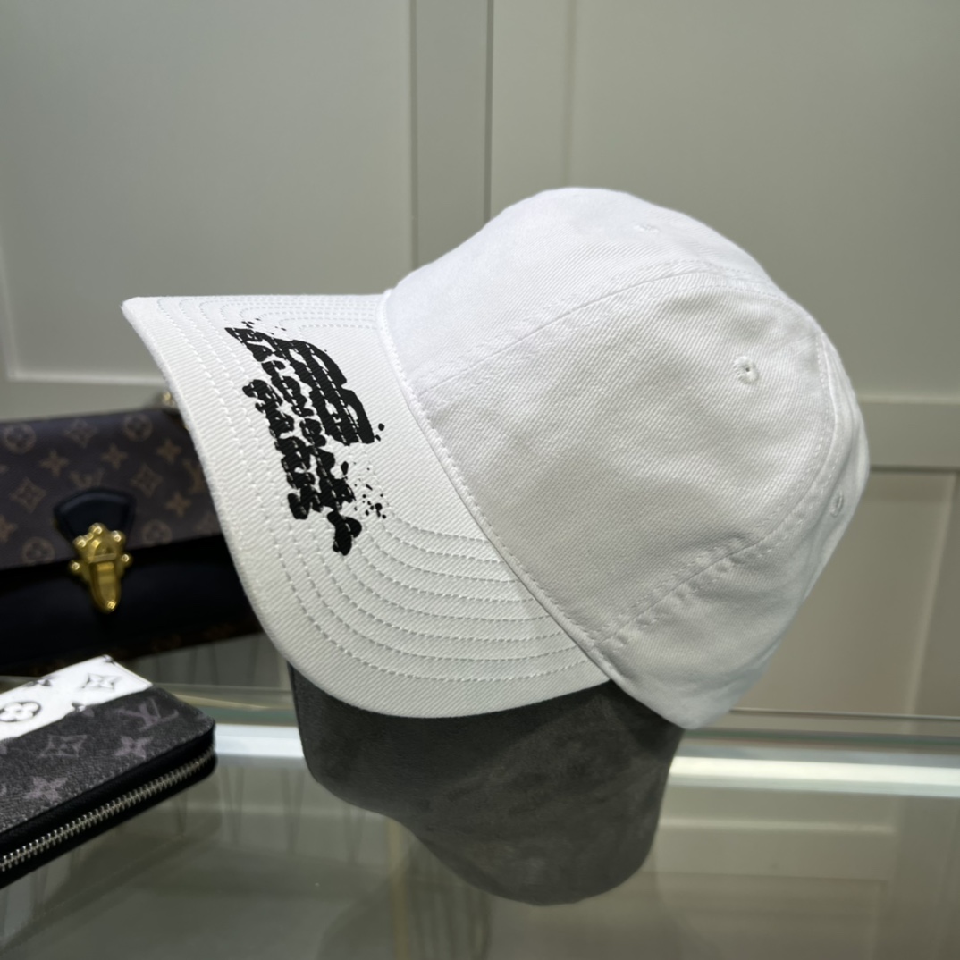 Balenciaga Hand Drawn BB Icon Cap In White - DopestKickz