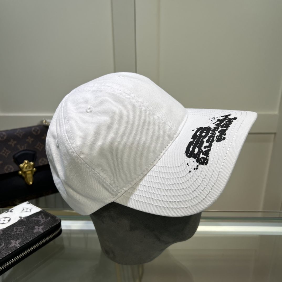 Balenciaga Hand Drawn BB Icon Cap In White - DopestKickz