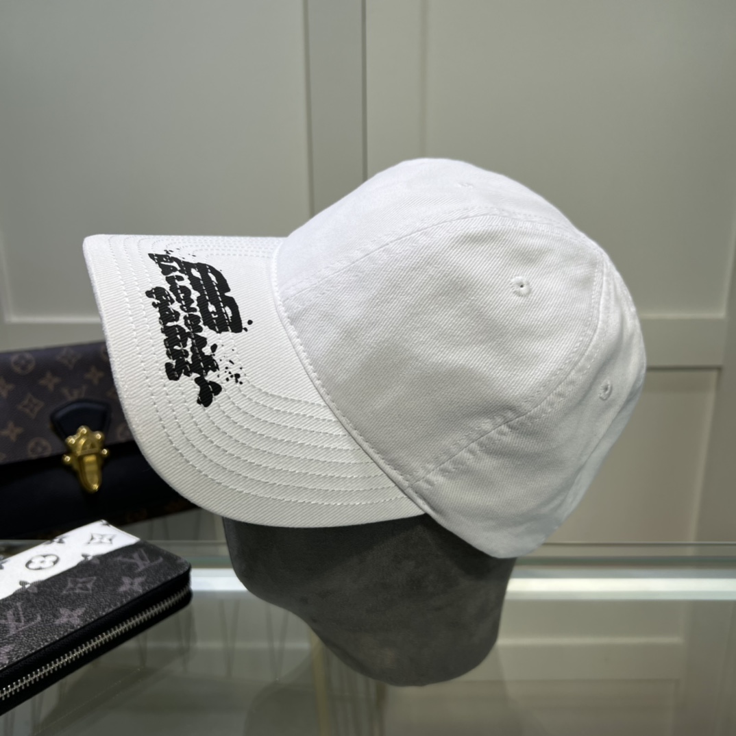 Balenciaga Hand Drawn BB Icon Cap In White - DopestKickz