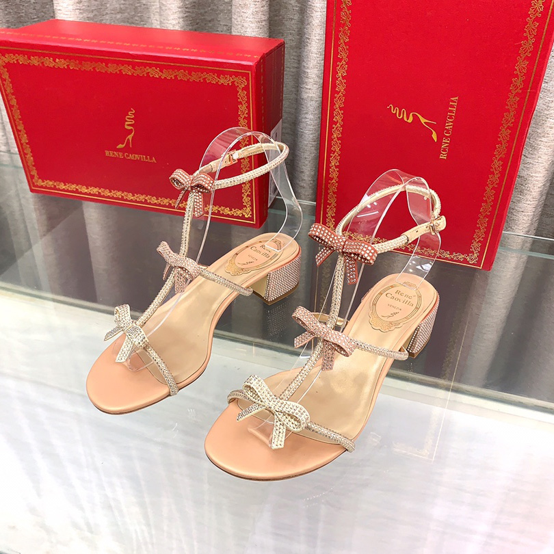 Rene Caovilla Sandals With Ankle Laces Caterina - DopestKickz