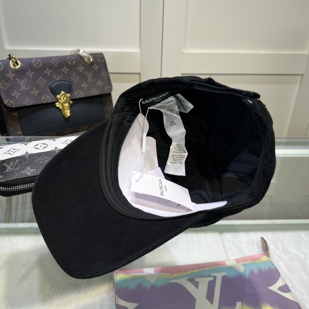 Balenciaga BB Laser Destroyed Cap In Black - DopestKickz