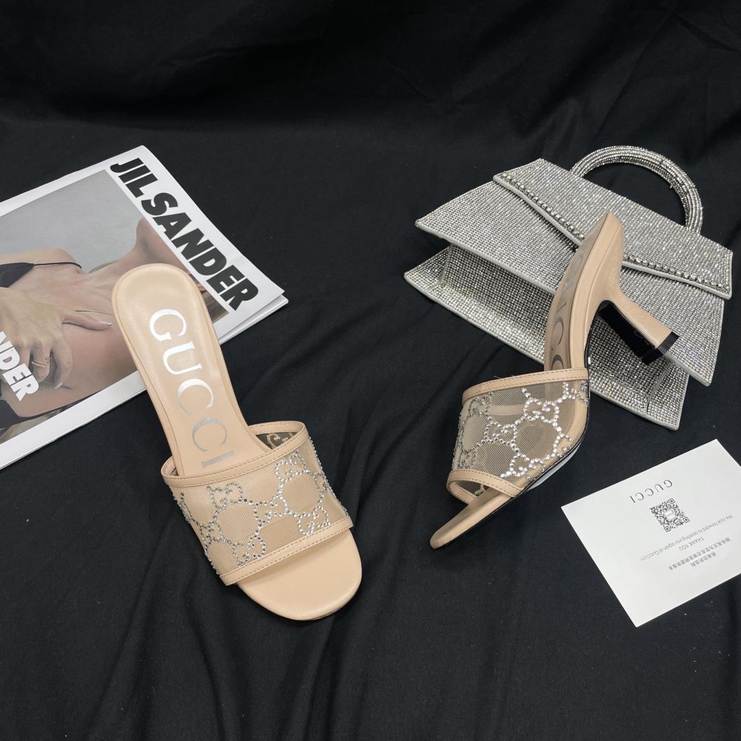 Gucci Women's GG Mid-heel Slide Sandal - DopestKickz