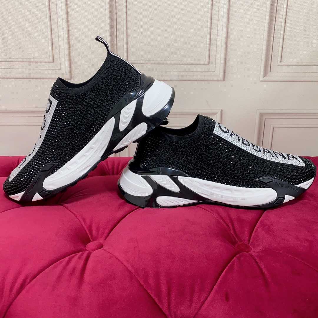 Dolce & Gabbana Fast Sneakers With Fusible Rhinestones - DopestKickz
