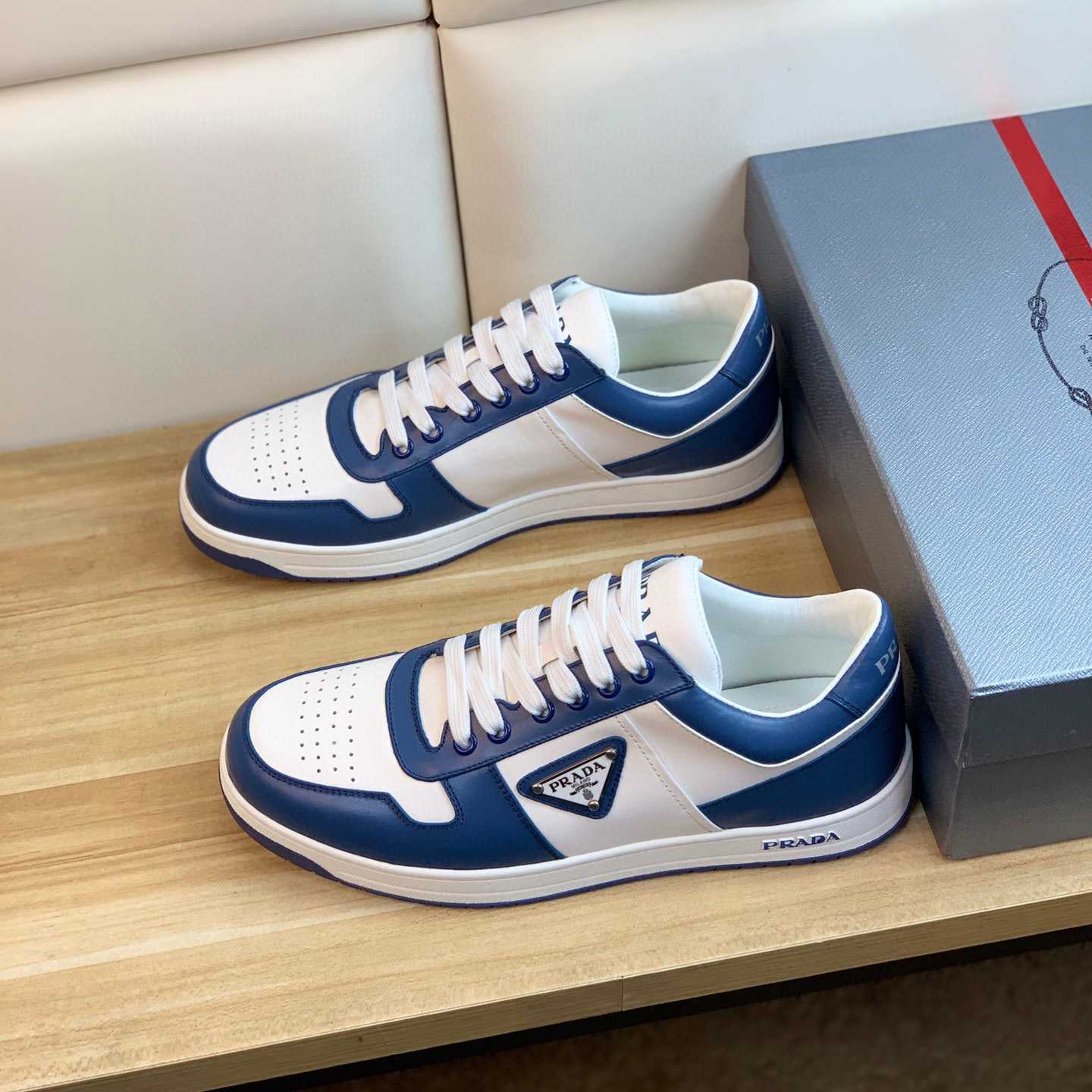 Prada Downtown Leather Sneakers - DopestKickz