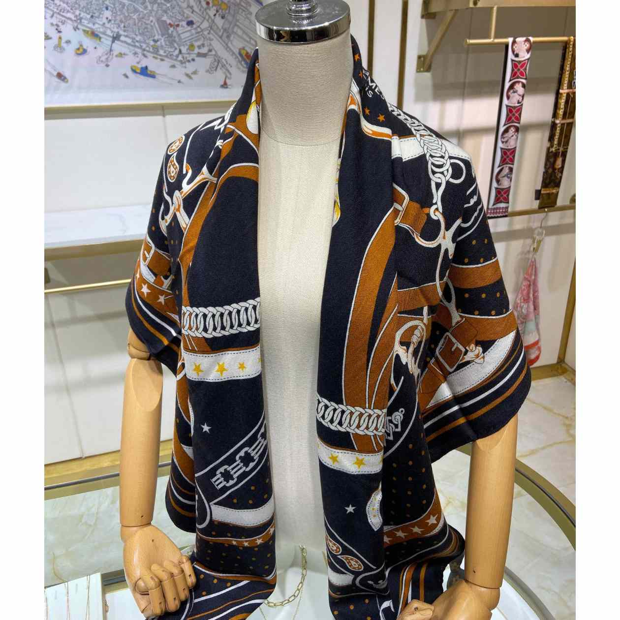 Hermes La Promenade Du Matin Bandana Shawl 140 - DopestKickz