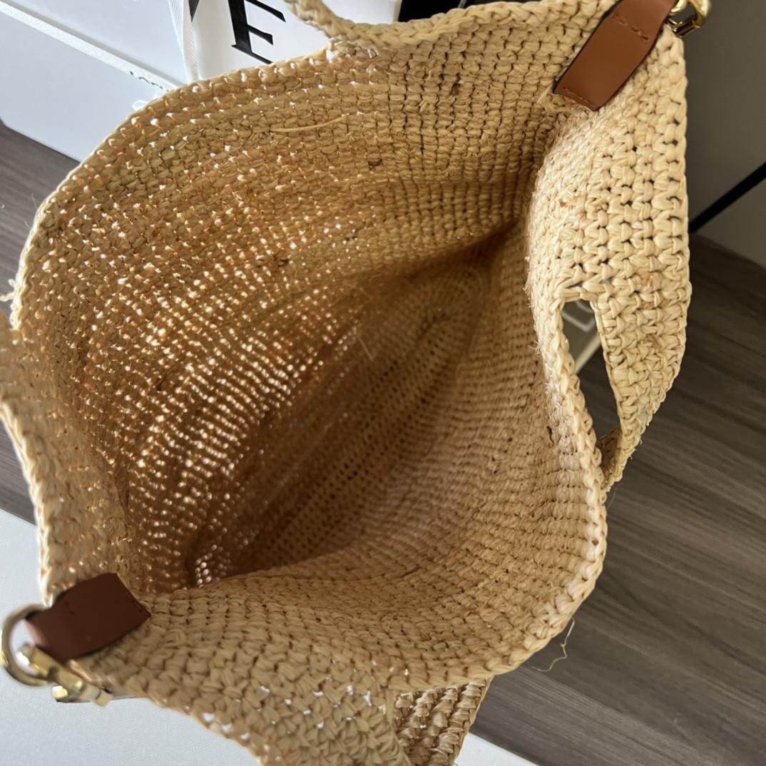 Loewe Mini Slit Bag In raffia And Calfskin - DopestKickz