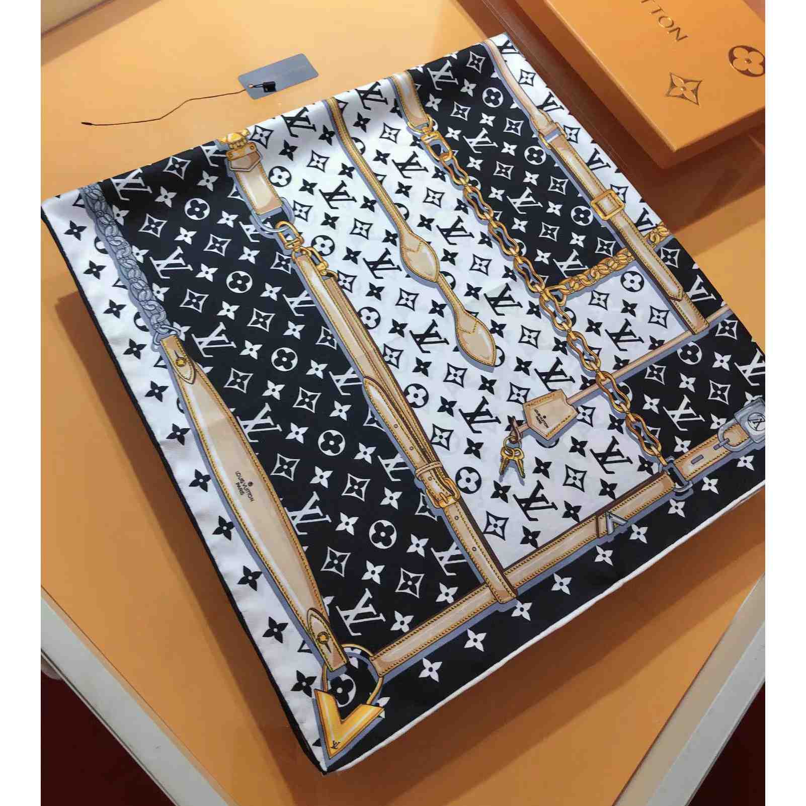 Louis Vuitton Silk Monogram Confidential Square Scarf  - DopestKickz