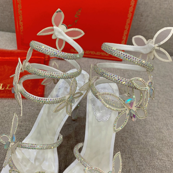 Rene Caovilla Margot Crystal White Platform Sandal 120 - DopestKickz