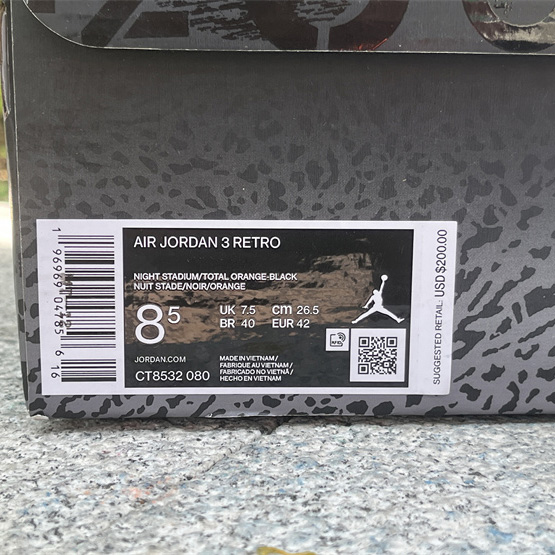 Air Jordan 3 “Fear” Basketball Shoes   CT8532-080  - DopestKickz