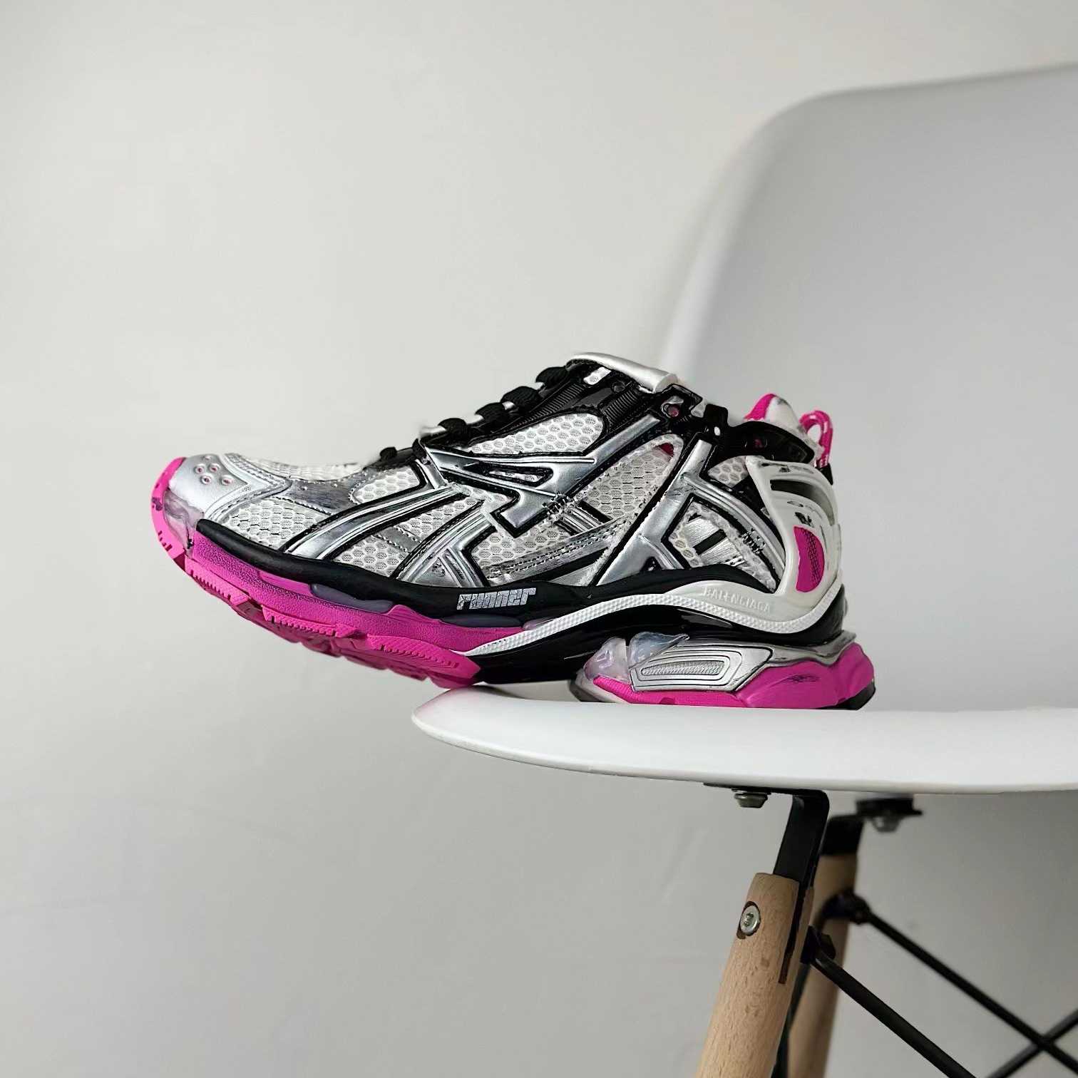 Balenciaga Runner Sneaker In Silver - DopestKickz