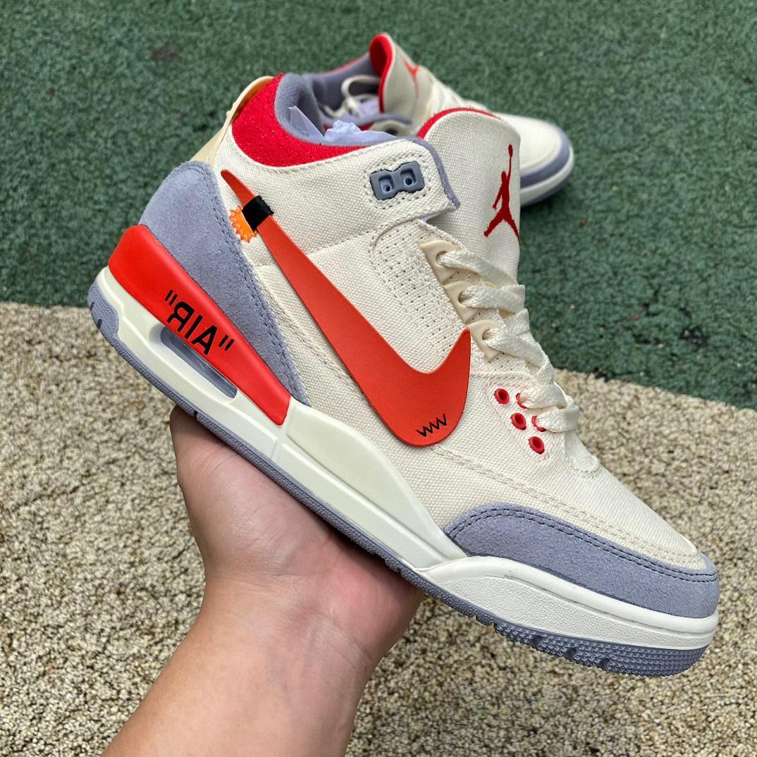 OFF-WHITE x Air Jordan 3 AJ3 Sneakers     DH7139-100 - DopestKickz