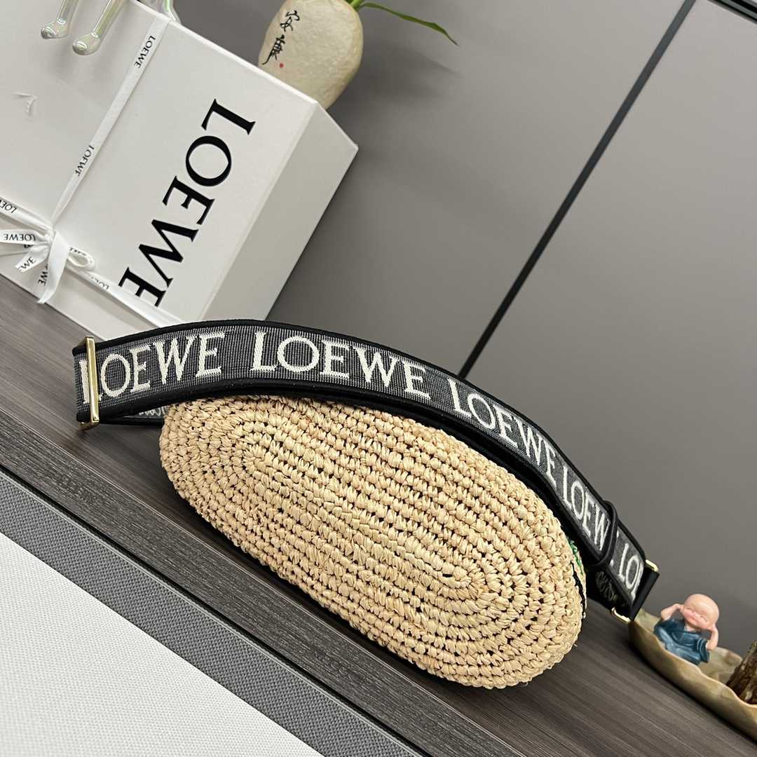 Loewe Mini Slit Bag In Striped Raffia And Calfskin - DopestKickz