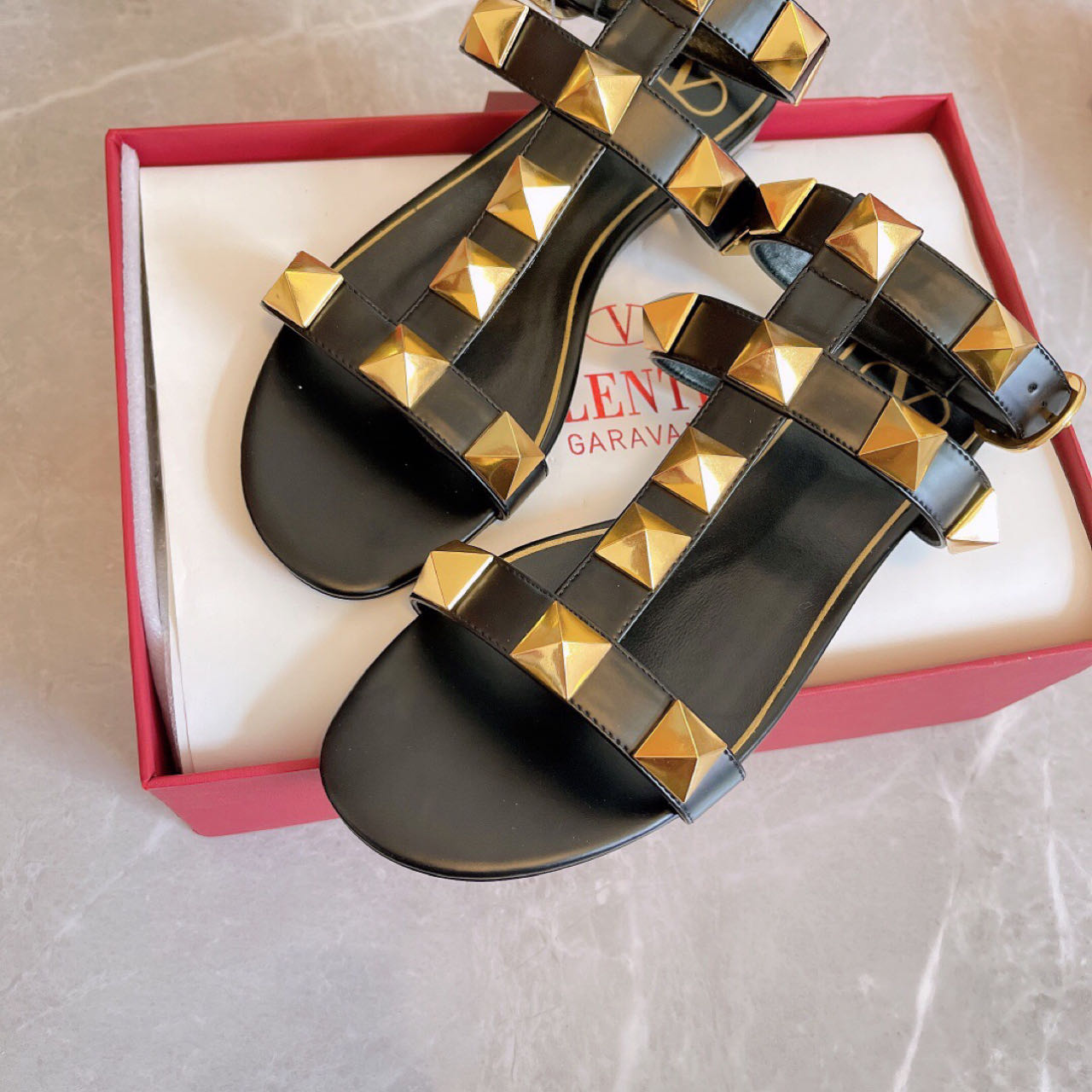 Valenti Roman Stud Calfskin Sandal  - DopestKickz