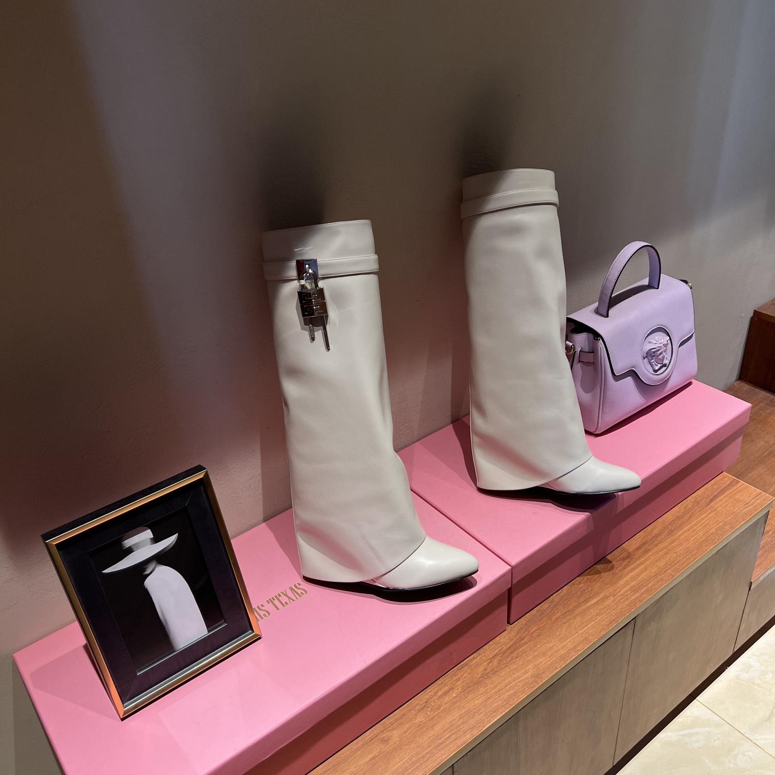 Givenchy Shark Lock Ankle Boots In Leather - DopestKickz