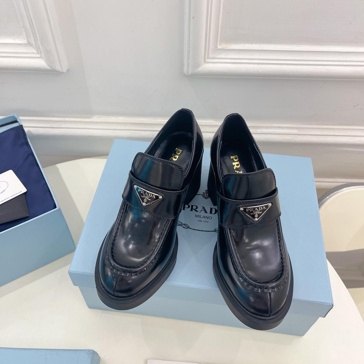 Prada Chocolate Brushed Leather Loafers - DopestKickz