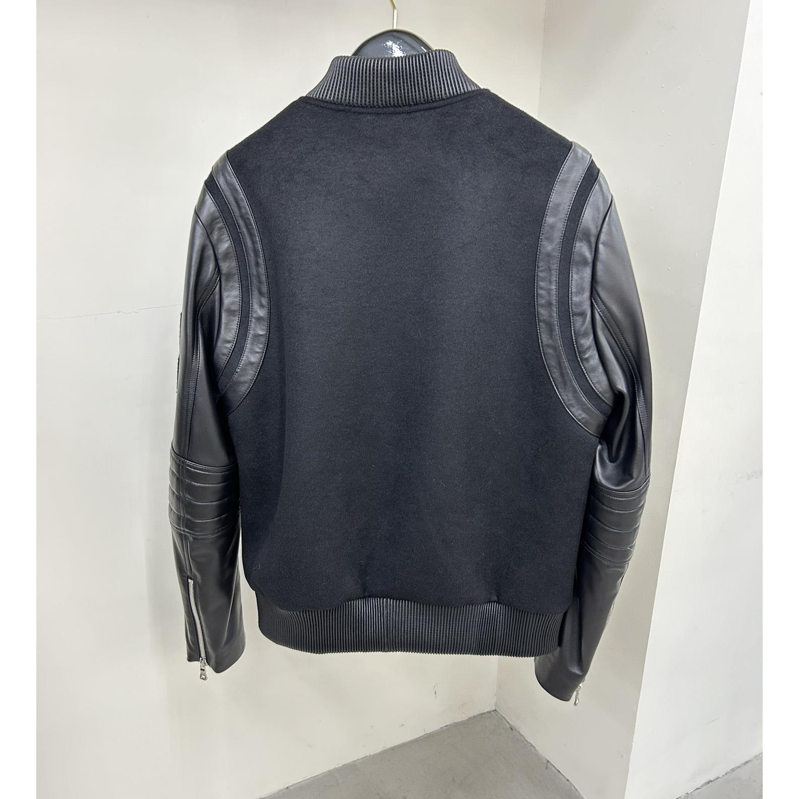 Balmain Leather And Wool Jacket - DopestKickz