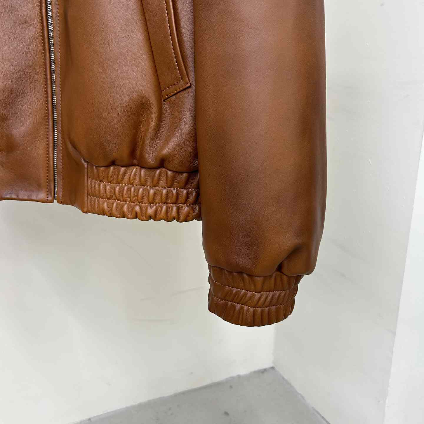 Prada Oversized Nappa Leather Bomber Jacket - DopestKickz