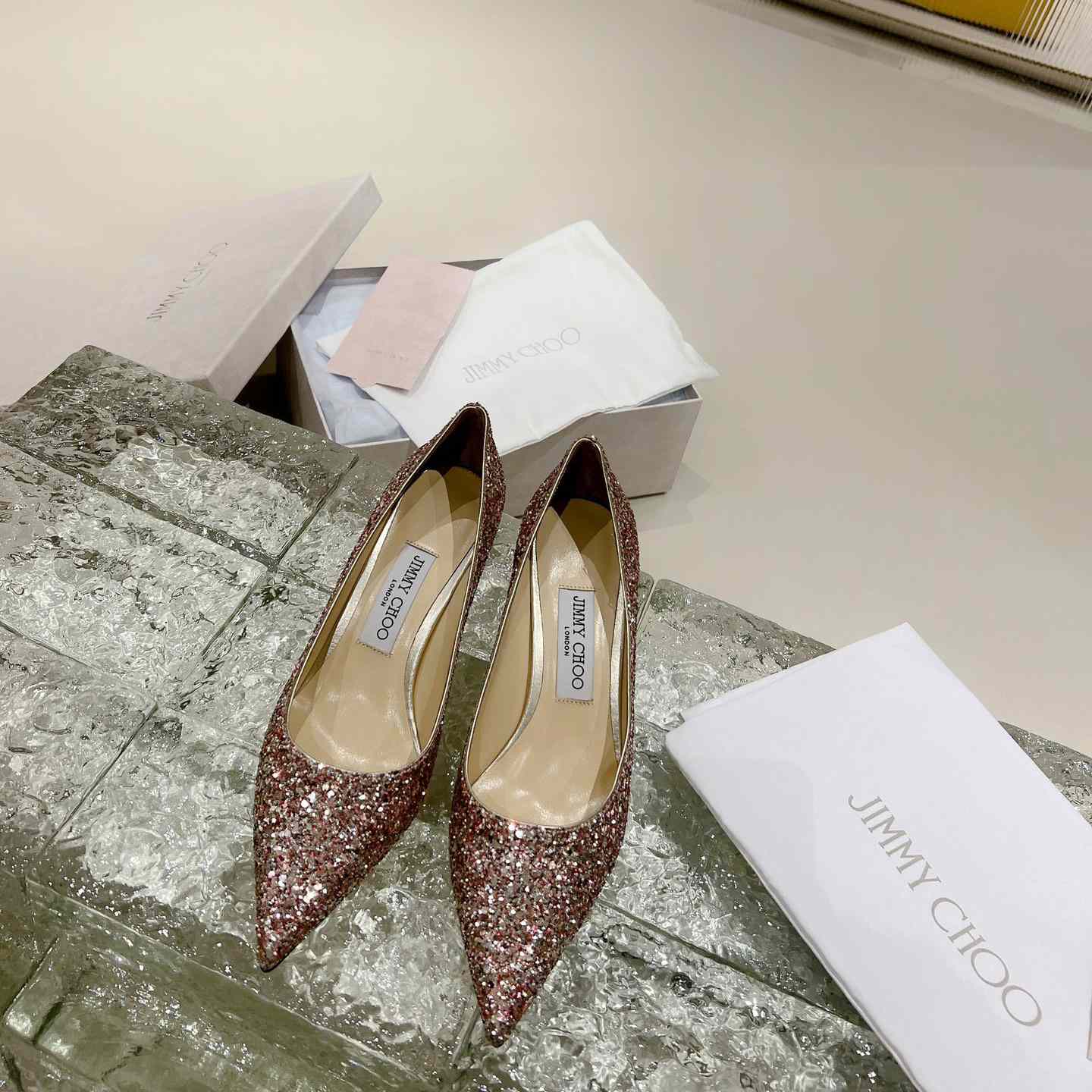 Jimmy Choo Love 65mm Glitter-detail Pumps - DopestKickz