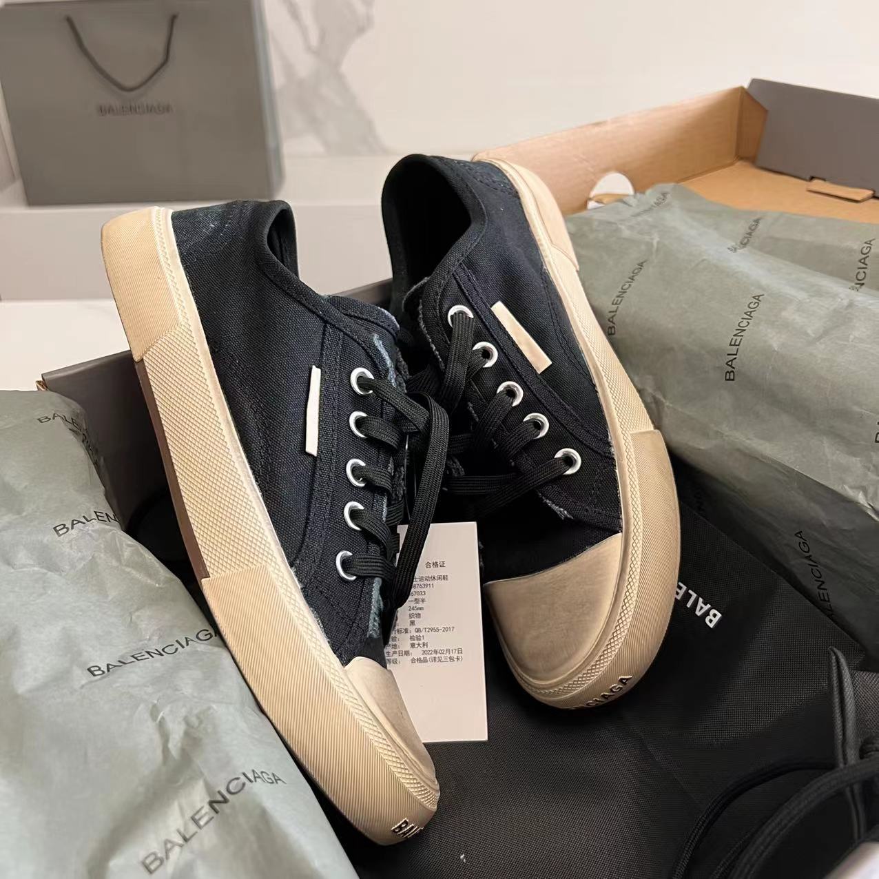 Balenciaga Paris Low Top Sneaker In Black  - DopestKickz