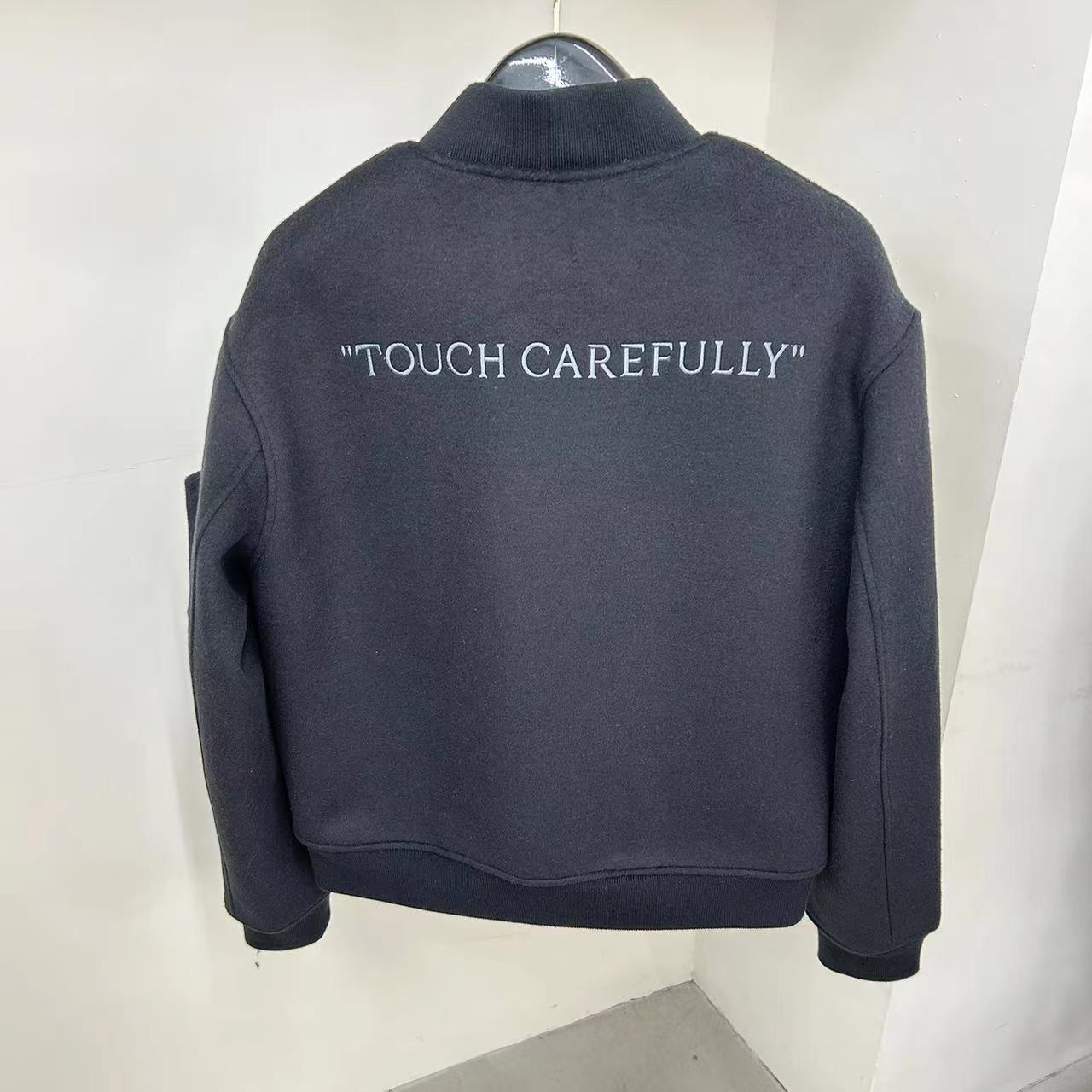 Off-White Slogan-print Bomber Jacket - DopestKickz