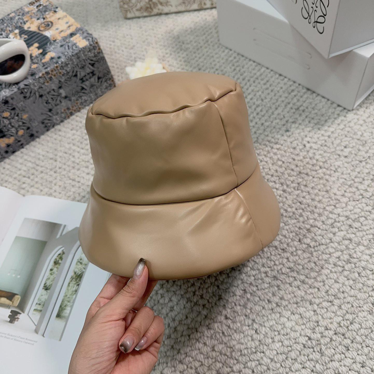 Prada Enamelled-logo Leather Bucket Hat - DopestKickz