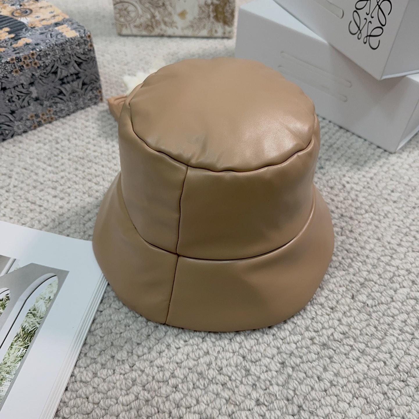 Prada Enamelled-logo Leather Bucket Hat - DopestKickz