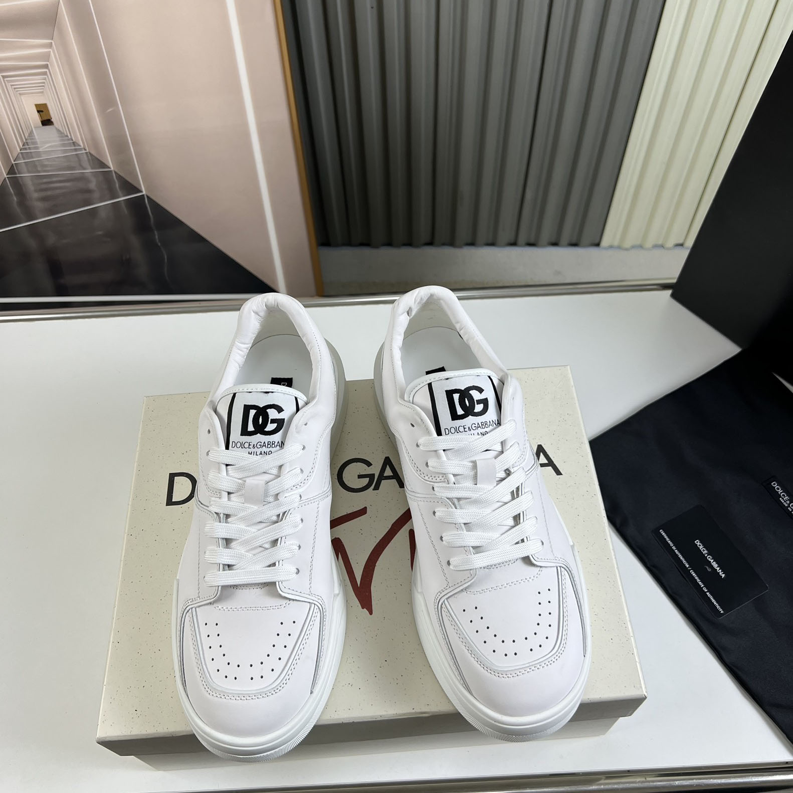Dolce & Gabbana Calfskin nappa New Roma Sneakers - DopestKickz