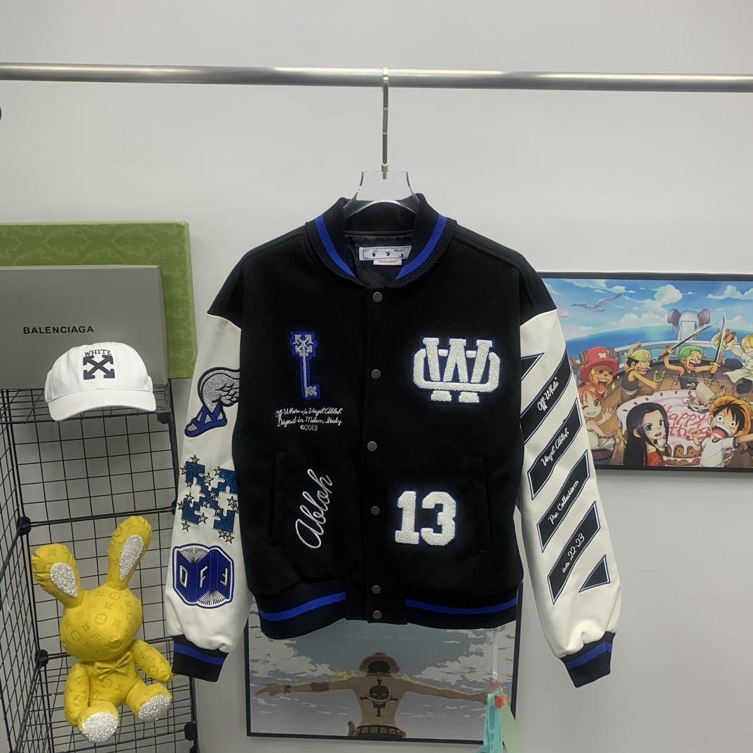 Off White Leather Varsity - DopestKickz
