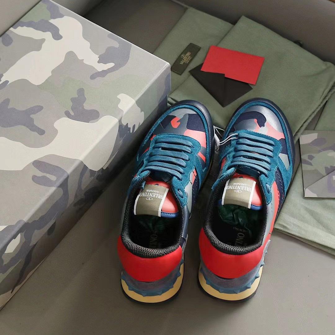 Valenti Multicolor Suede,Canvas and Leather Rockrunner Camouflage Sneakers - DopestKickz