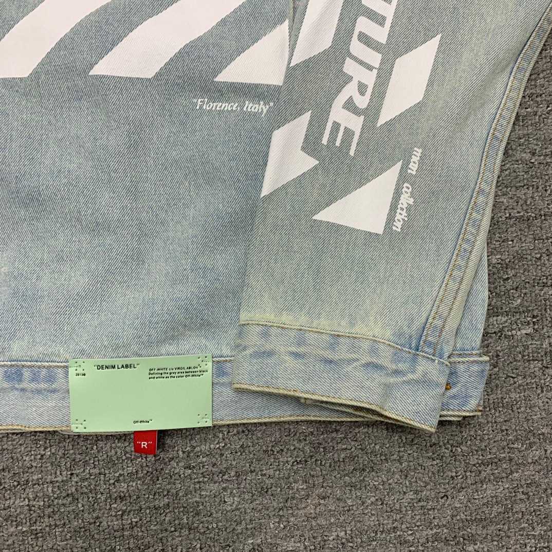 Off White Denim Oversized Denim Temperature Jacket - DopestKickz