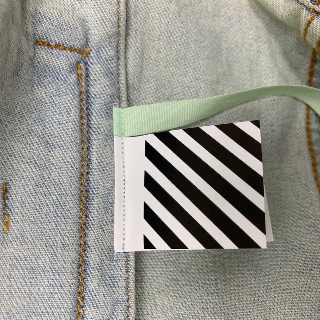 Off White Denim Oversized Denim Temperature Jacket - DopestKickz