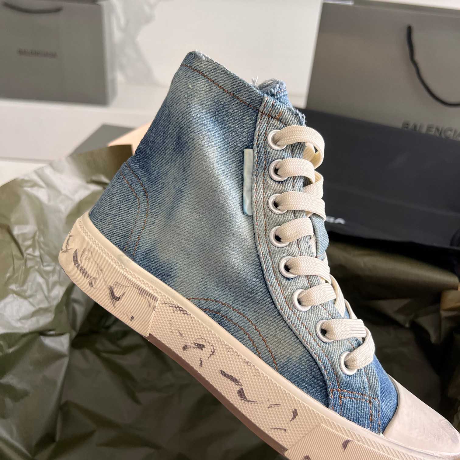 Balenciaga Paris High Top Sneaker In Blue - DopestKickz